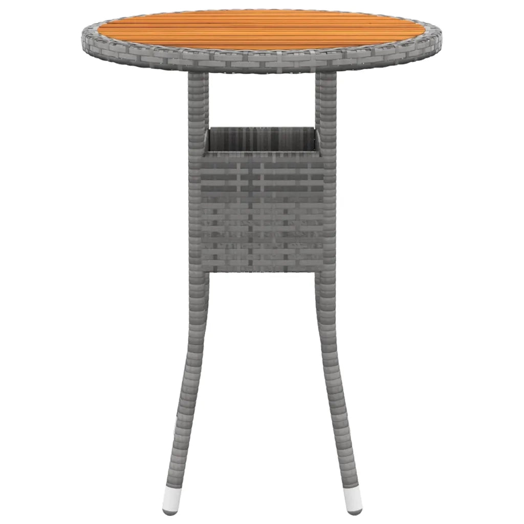 Set da Pranzo per Giardino 3 pz in Polyrattan Grigio cod mxl 41754