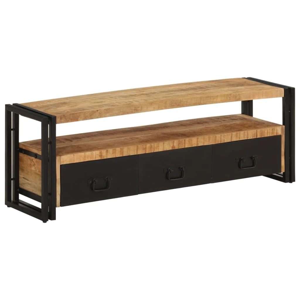 Mobile TV multimediale mensola TV credenza TV per sala da pranzo soggiorno camera da letto 120 x 30 x 40 cm legno massello di mango marrone 02_0025833
