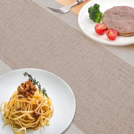 Tavolo in lino naturale - decorazione asiatica - tovaglia da tavola e coperta da letto - soggiorno rustico - 33 x 150 cm