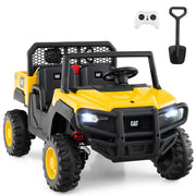 Set di 1 auto elettrica/veicolo utilitario per bambini 126 x 76 x 72 cm con telecomando e letto ribaltabile in PP giallo 20_0017527