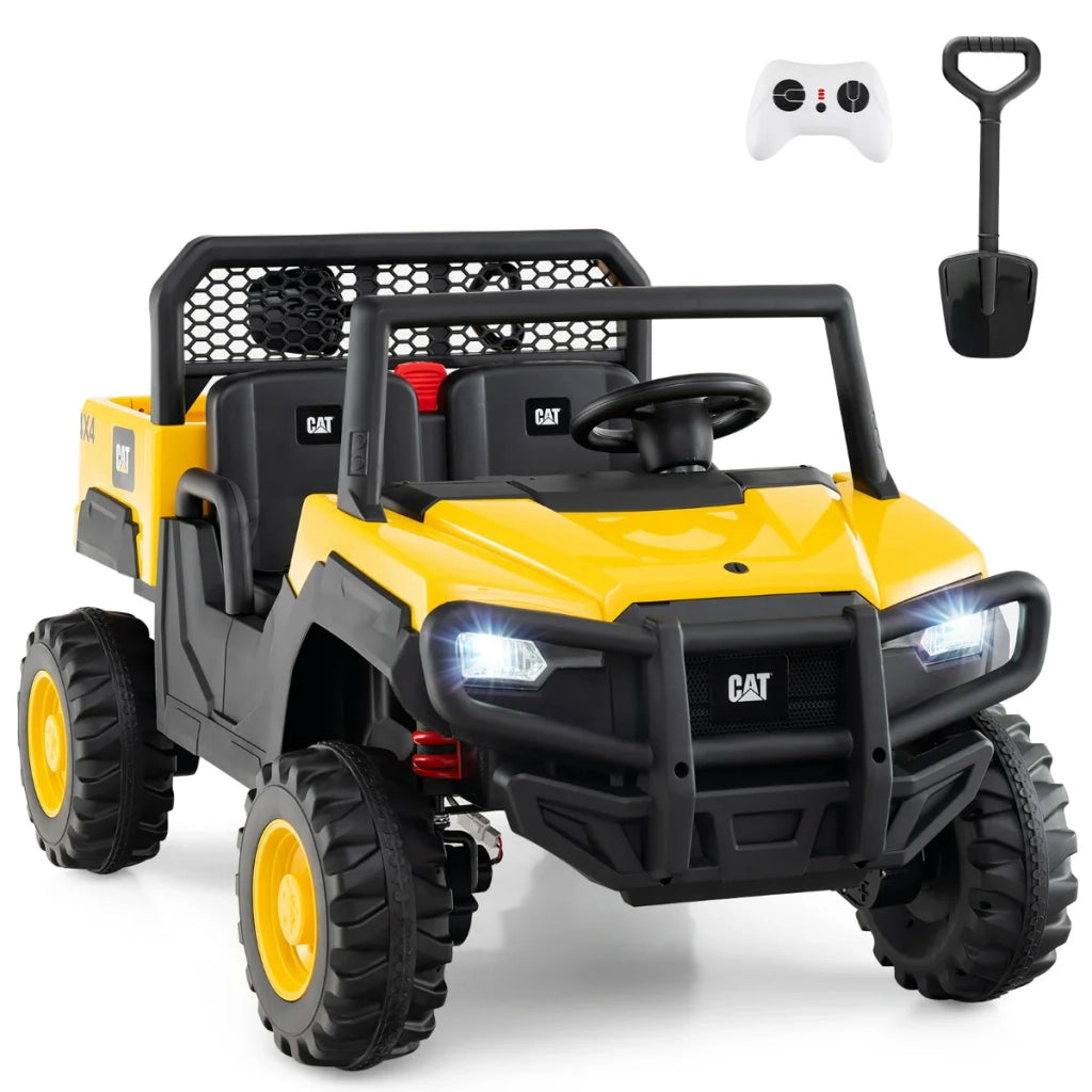 Set di 1 auto elettrica/veicolo utilitario per bambini 126 x 76 x 72 cm con telecomando e letto ribaltabile in PP giallo 20_0017527