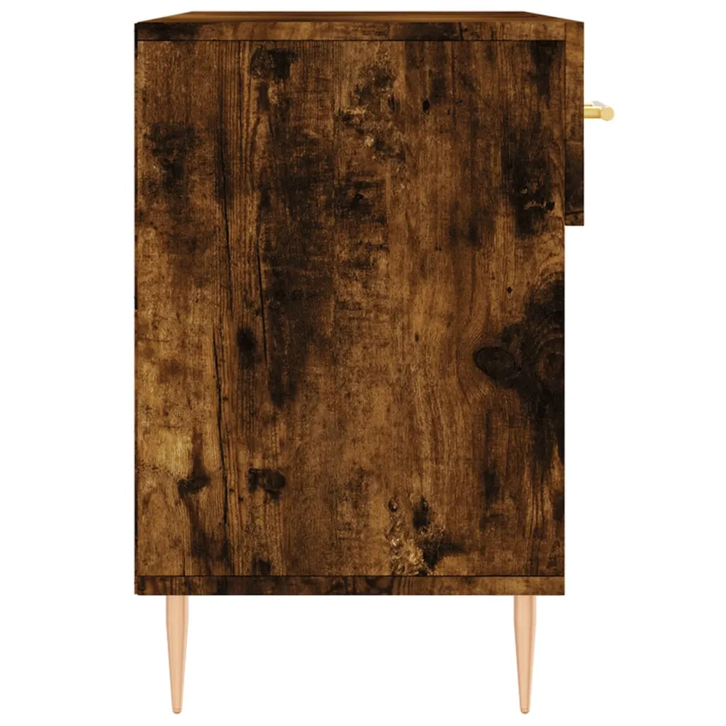 Panca Porta Scarpe | Scarpiera | Mobile per scarpe Rovere Fumo 102x35x55 cm Legno Multistrato