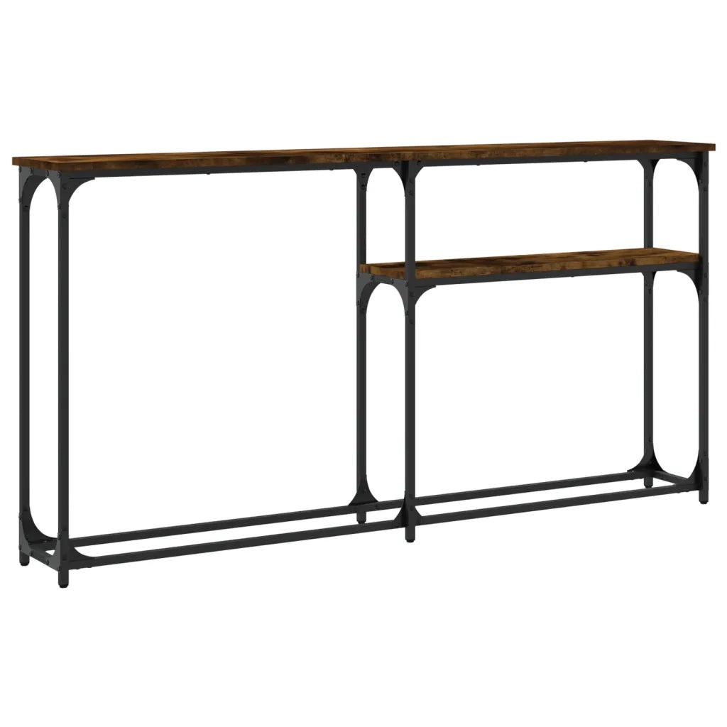 Tavolino Consolle-Tavolino da soggiorno-Tavolo Rovere Fumo 145x22,5x75 cm Legno Multistrato