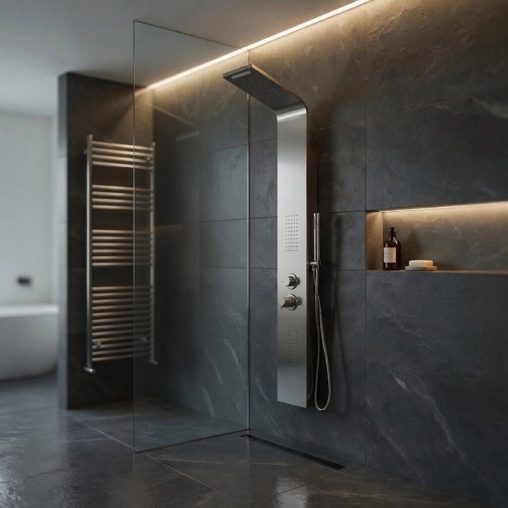Colonna doccia pannello idromassaggio effetto cascata YH8125 RIO - Satinato