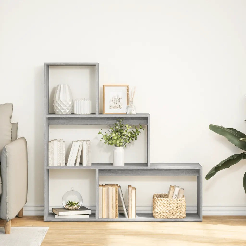 Libreria Divisorio 3Piani Grigio Sonoma 123x29x123cm Truciolato 857990