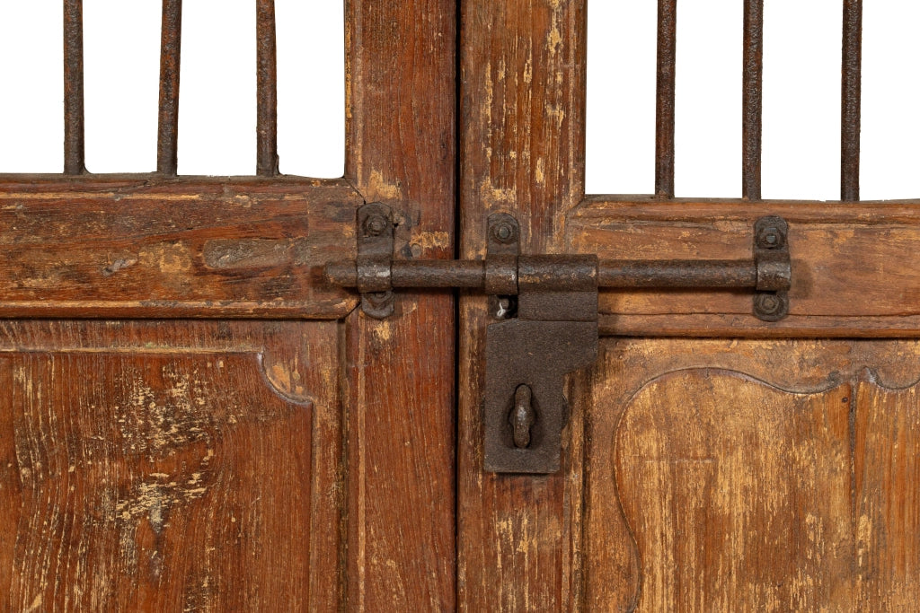 Biscottini Porta portone in legno massello e ferro da interno o da esterno vecchia e antica medievale scorrevole