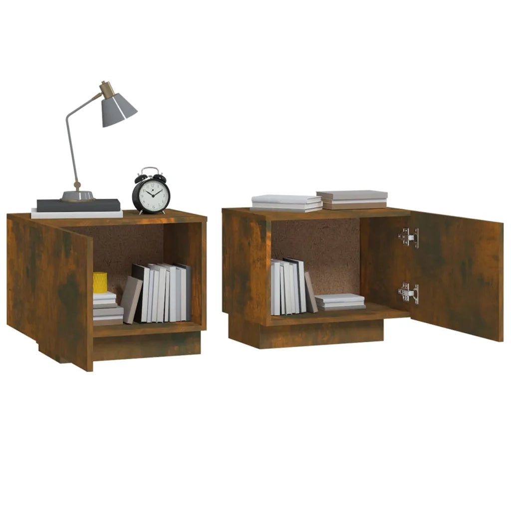 Comodino-Tavolino da notte Rovere Fumo 100x35x40 cm Legno Multistrato