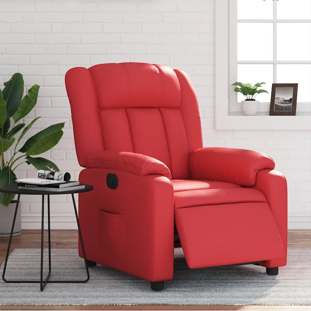 Poltrona Reclinabile Elettrica Rossa in Similpelle 3205255