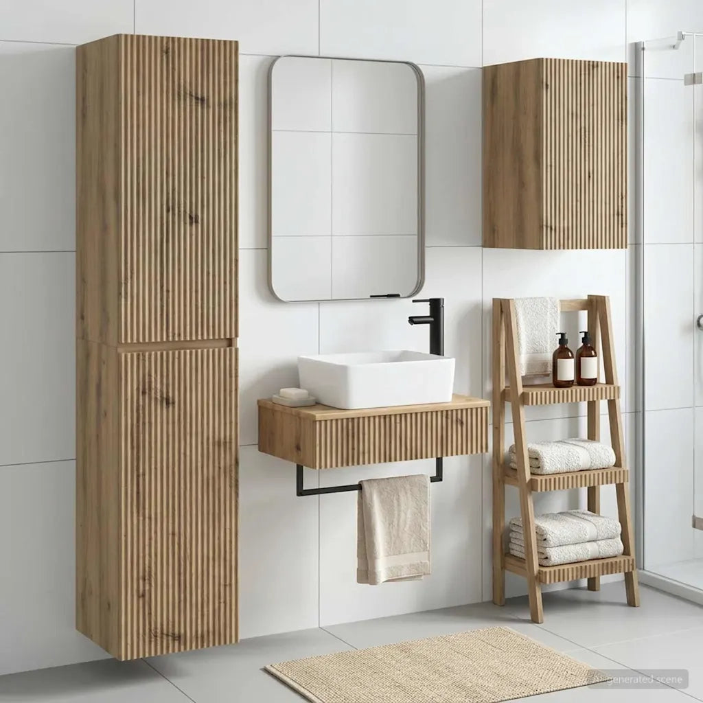 Set di mobili per il bagno 3 pz Rovere Artigianale 3406062