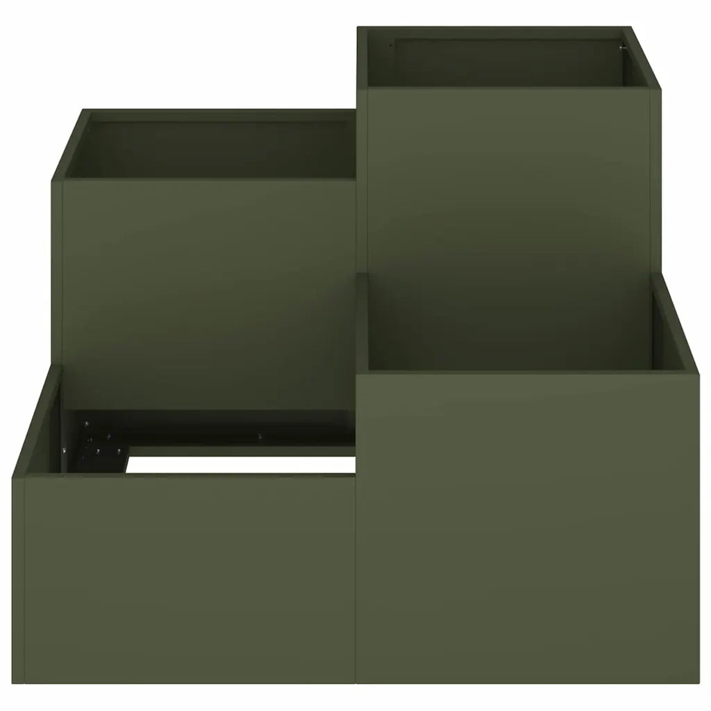 Vaso da giardino Oliver verde 80 x 80 x 60 cm Acciaio 865858