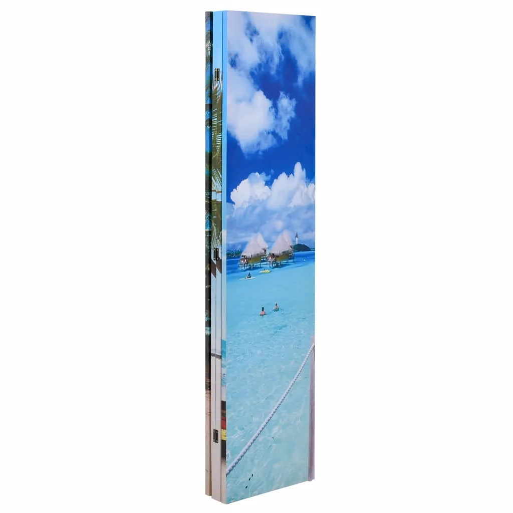 Divisorio Ambienti | Divider per stanze | Paravento Pieghevole 160x170 cm con Stampa Spiaggia