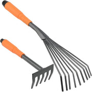 Set di due manici per giardinaggio - 25 cm/36 cm - Resistente all'ossidazione - Manico comodo - Adatto per la cura del giardino e del prato - Manico per giardinaggio