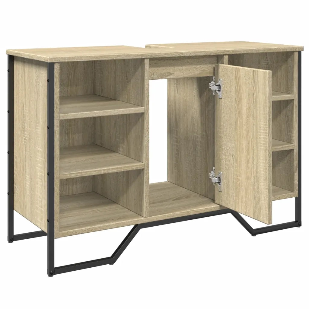 vidaXL Mobile Lavabo Bagno Rovere Sonoma 91x35x60 cm in Truciolato
