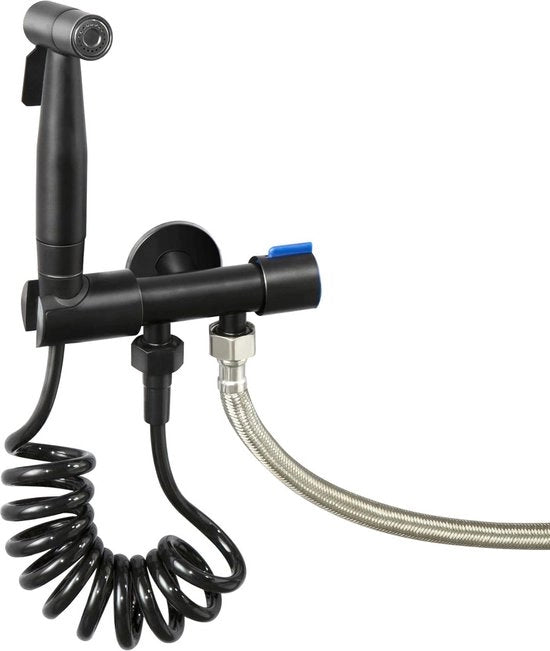 Bidet a Mano con Sprezzo a Gomito - Supporto Flessibile per Bidet a Mano - Sprezzo per Bidet a Mano Nero