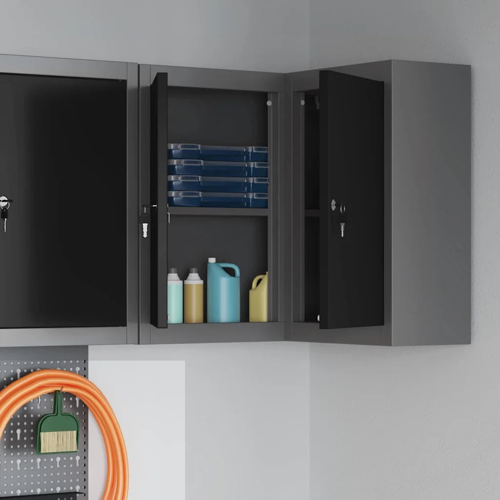 Mobile per attrezzi con blocco Nero e Grigio 55 x 55 x 55 cm CFW4393515