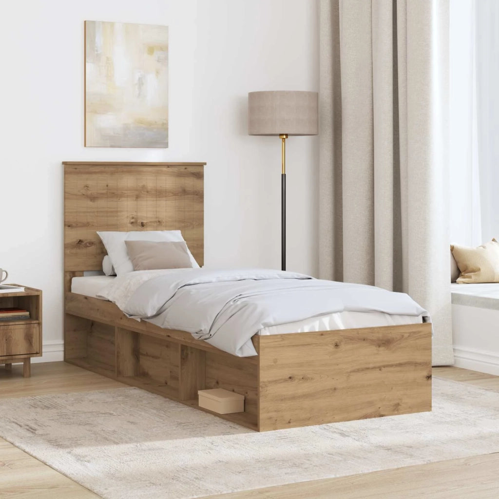Struttura del letto con testiera Rovere Artigianale 75 x 190 cm