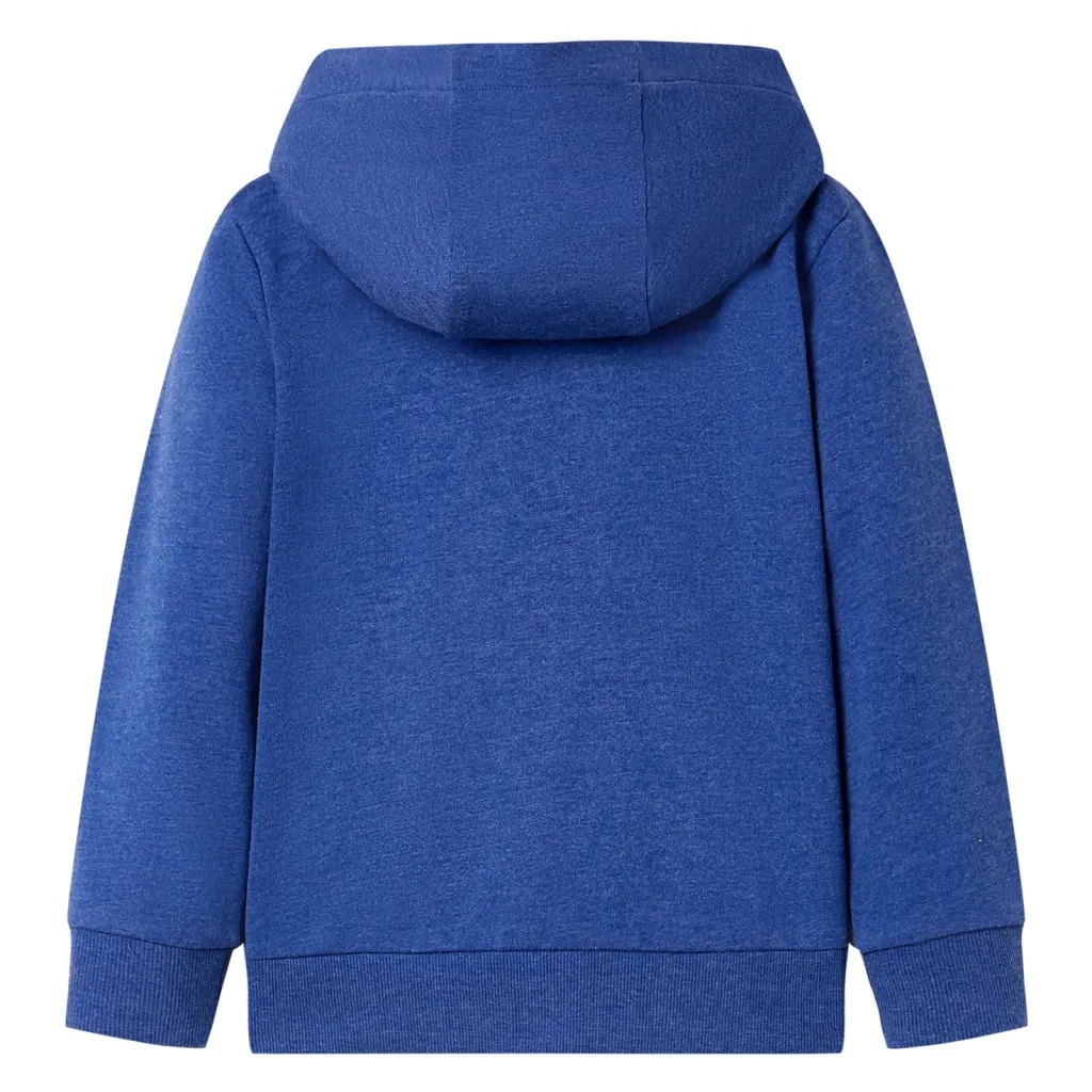 Felpa con Cappuccio e Cerniera per Bambini Blu Scuro MÃ©lange 92