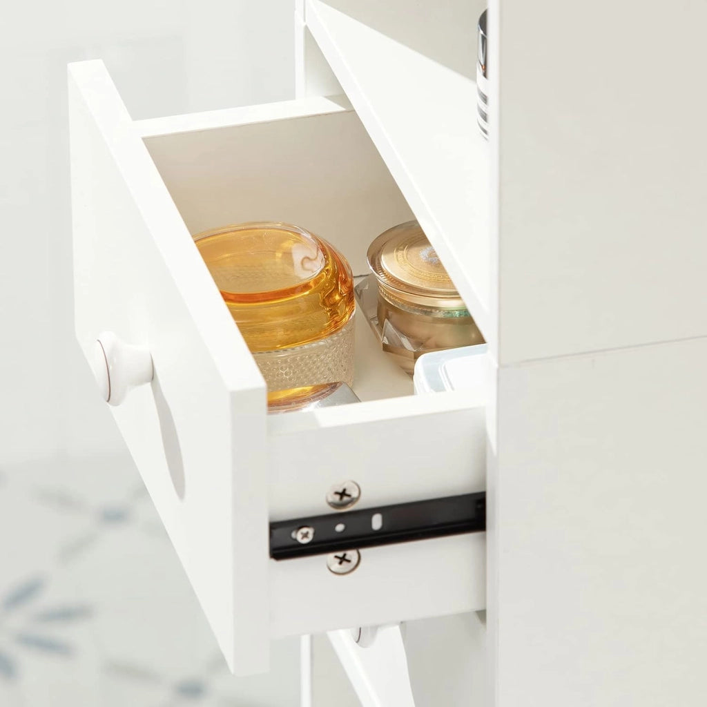 Armadio Colonna salvaspazio Mobiletto salvaspazio Scaffale Alto Cassettiera Bagno Mobiletto Bagno STR10-W