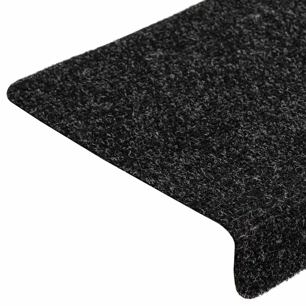 vidaXL Tappetini per scale autoadesivi 20 pz 65x21x4 cm neri bordo rettangolare