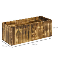 Fioriera Box Rettangolare per Piante in Legno di Abete 80x33x30 cm