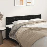 Testiera Nera 200x5x78/88 cm in Similpelle 346524