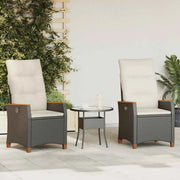 Sedia da giardino reclinabile Nero e Crema 64 x 57,5 x 112 cm