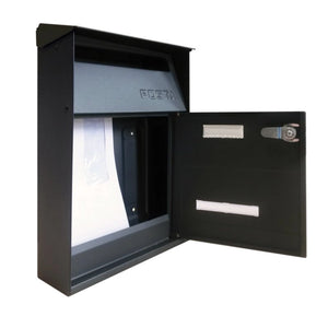 ALUBOX FT Cassetta Postale Da Esterno 32,5X22X11 Cm Cassetta Posta Con Tettuccio Superiore Cassetta Lettere Prelievo Frontale Cassetta Della Posta Formato Lettera COLORE: ANTRACITE