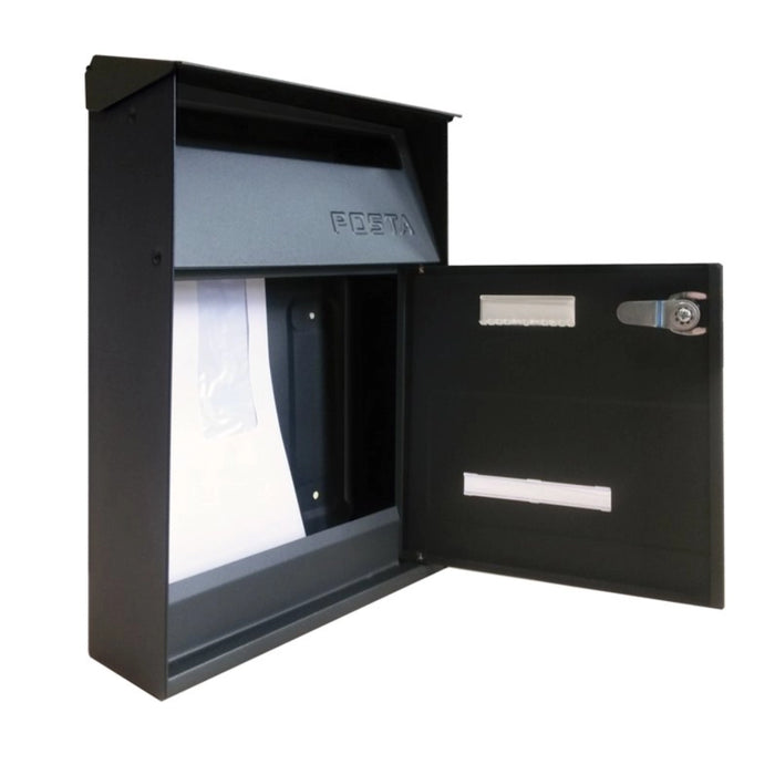 ALUBOX FT Cassetta Postale Da Esterno 32,5X22X11 Cm Cassetta Posta Con Tettuccio Superiore Cassetta Lettere Prelievo Frontale Cassetta Della Posta Formato Lettera COLORE: ANTRACITE