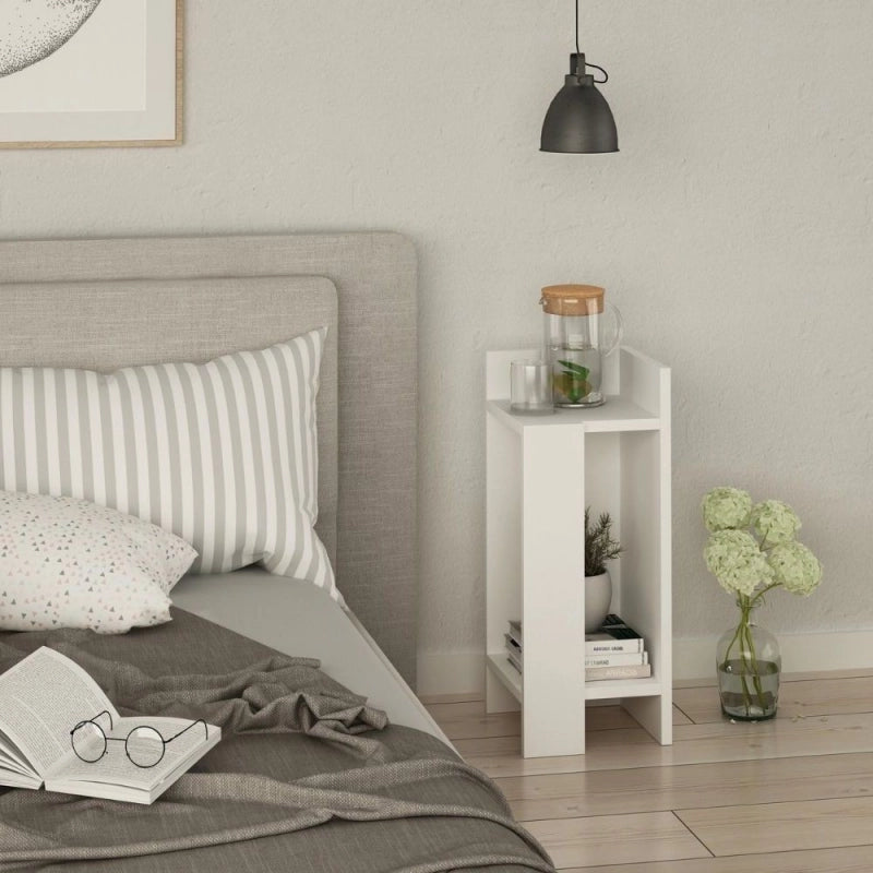 Tavolino comodino di design Elos colore bianco 25x25x60h destro