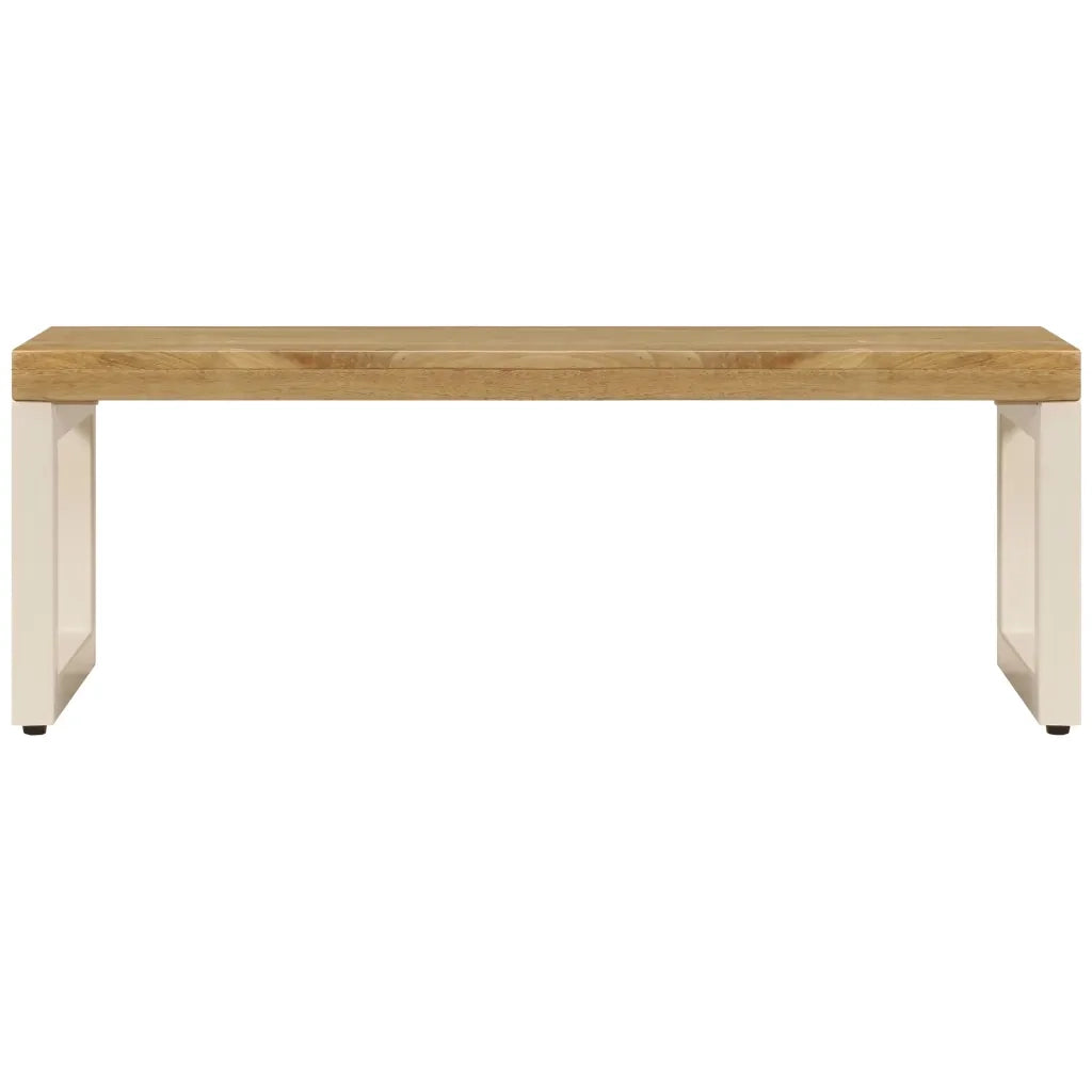 Tavolino da CaffÃ¨ 100x50x35cm Legno Massello di Mango e Acciaio cod mxl 64010