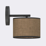 Lampada a parete ECO in acciaio nero e tessuto marrone