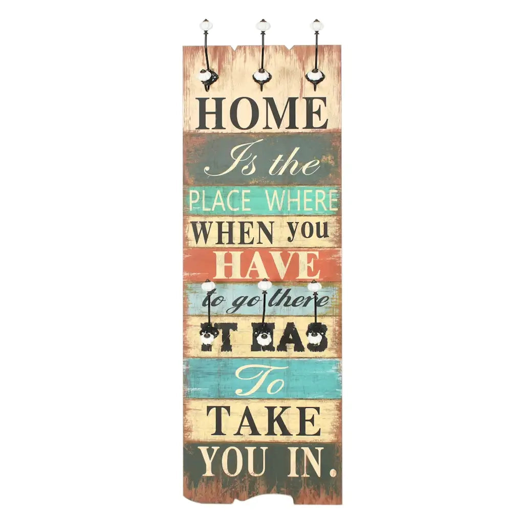 Appendiabiti da Parete con 6 Ganci HOME IS 120x40 cm CFW1156363