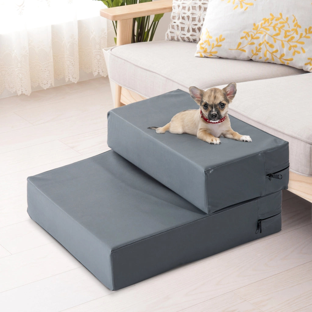 Scala per cani e gatti pieghevole 2 gradini ¨C zephmum ¨C grigio 20 cm