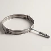 Collare nervato acciaio inox Ø 80 mm fissaggio canna fumaria confezione 2 pezzi