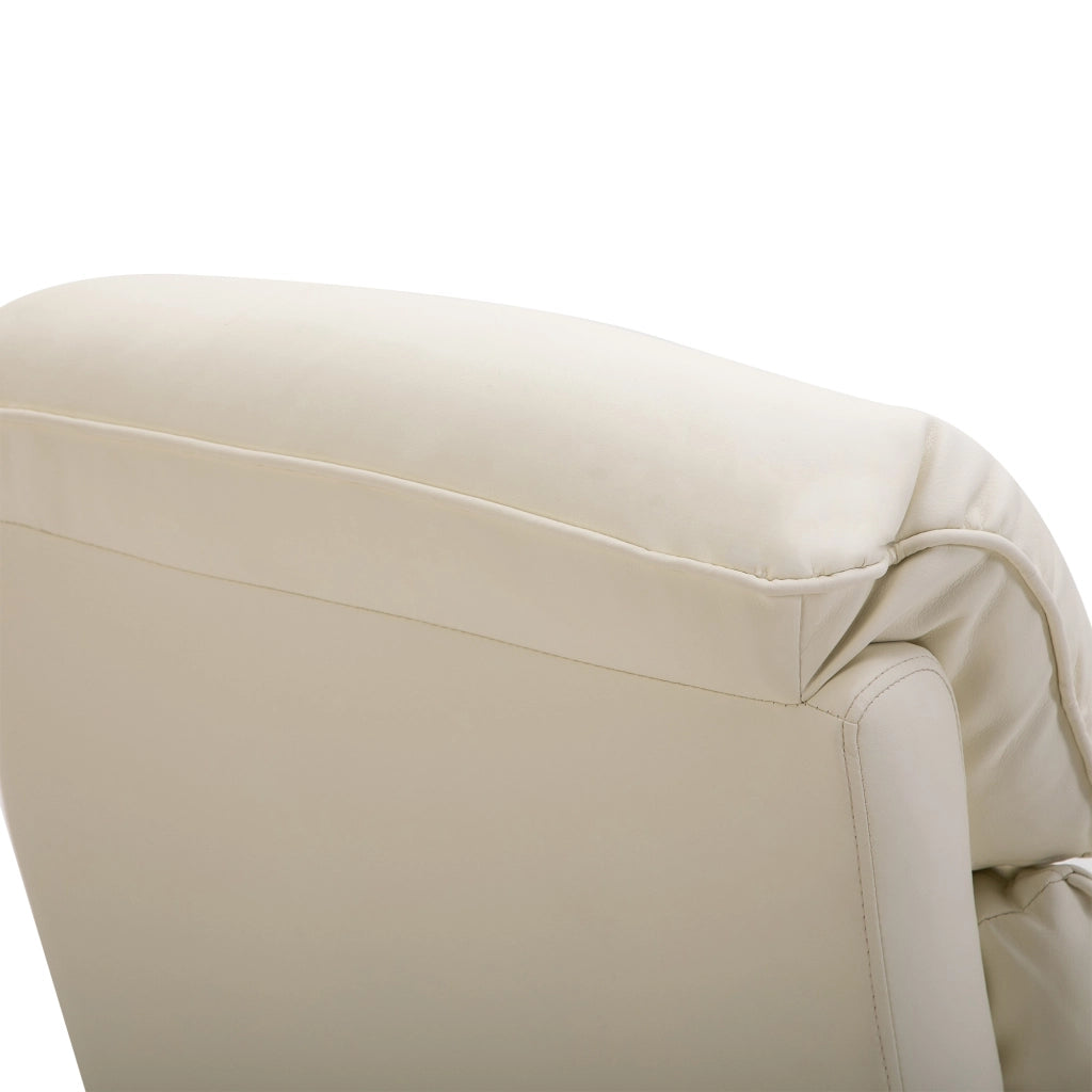 Poltrona Elettrica Alzapersona Reclinabile ¨C Xylo ¨C Similpelle Crema con Telecomando e Poggiapiedi