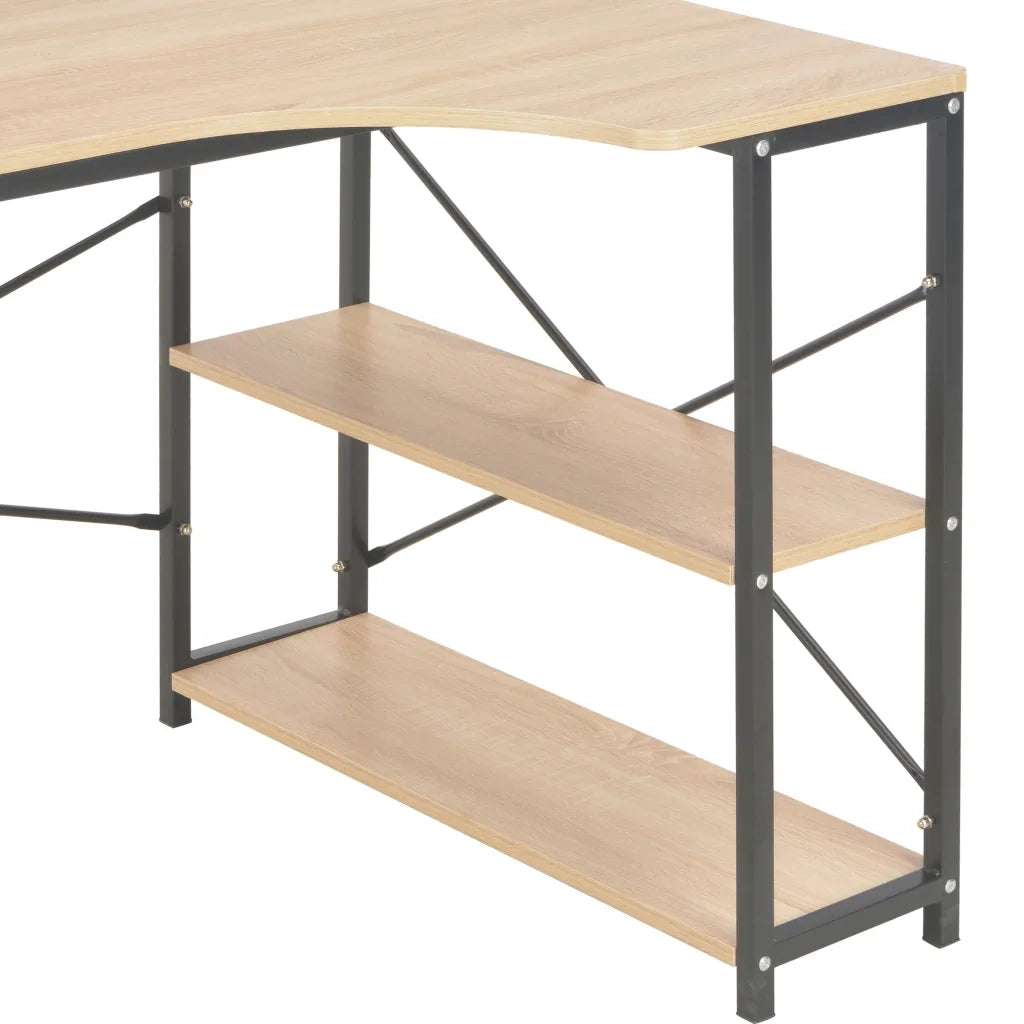 Scrivania per Computer Nera e Rovere 120x72x70 cm 20264