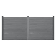 Recinzione per la privacy da giardino con 4 pali assi in legno composito WPC 165 x 314 cm grigio 03_0006581