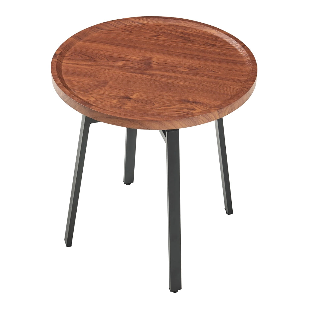 Tavolino laterale 54 x 50 cm acciaio MDF marrone 03_0010929