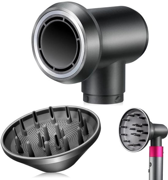 Accessori di upgrade per diffusore e adattatore per stile per capelli, compatibile con Dyson Airwrap, sostituzione per diffusore capelli e adattatore per tutti i tipi di capelli, inclusi 1 diffusore capelli e 1 adattatore.