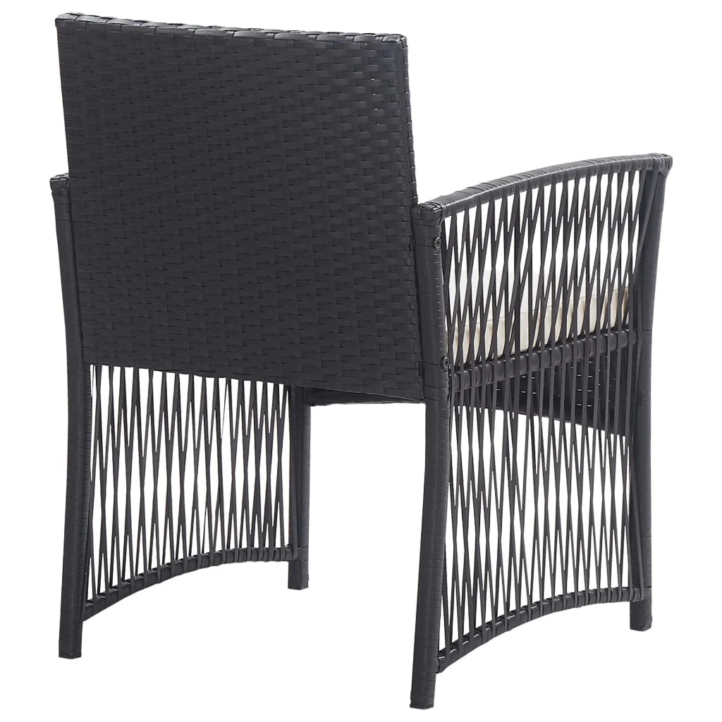 Set di mobili da giardino mobili da esterno set da 4 pezzi con cuscini resina intrecciata nera 02_0016075