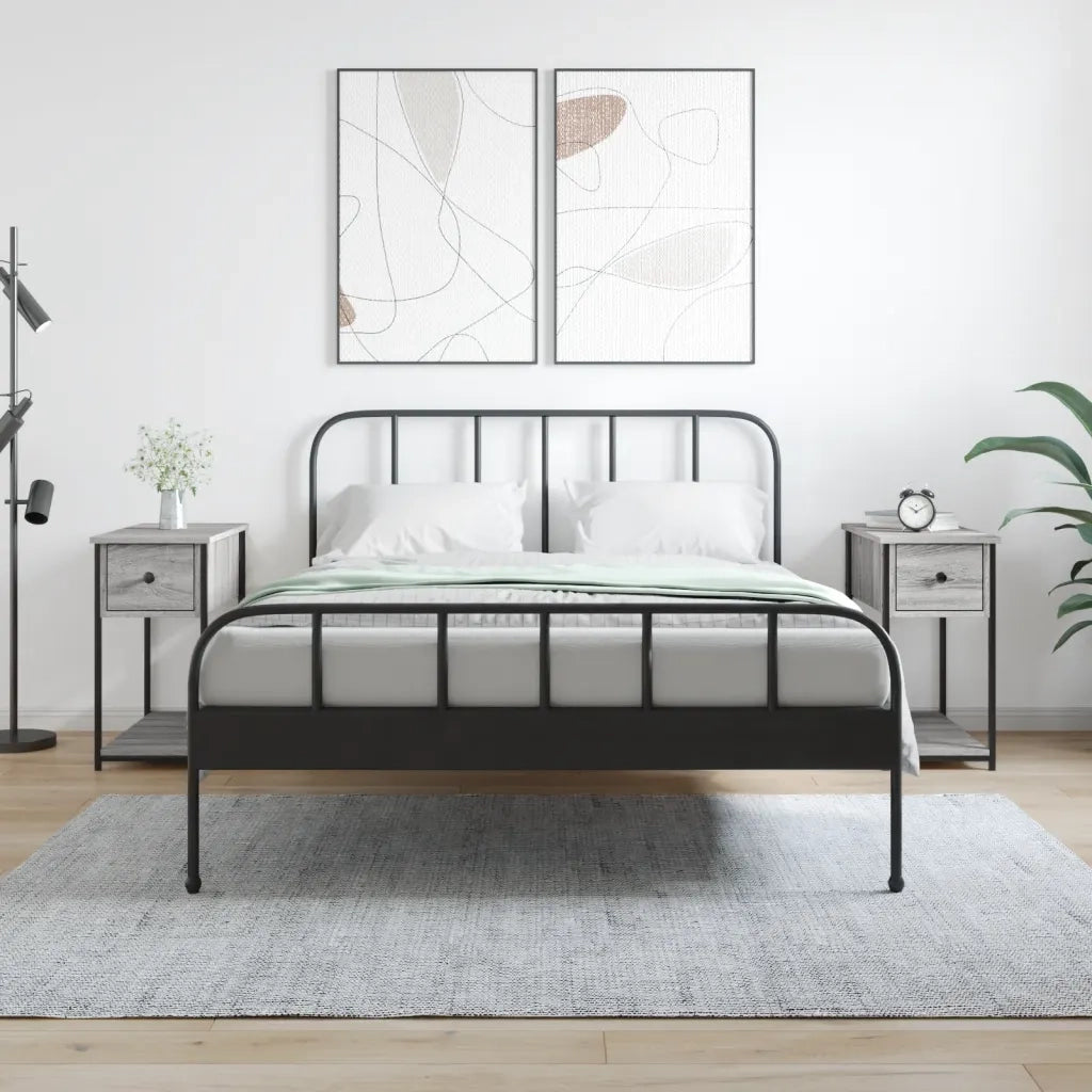 Comodini 2 pz-Set di 2 Tavolino da notte Grigio Sonoma 30x60x60 cm in Legno Multistrato 227833