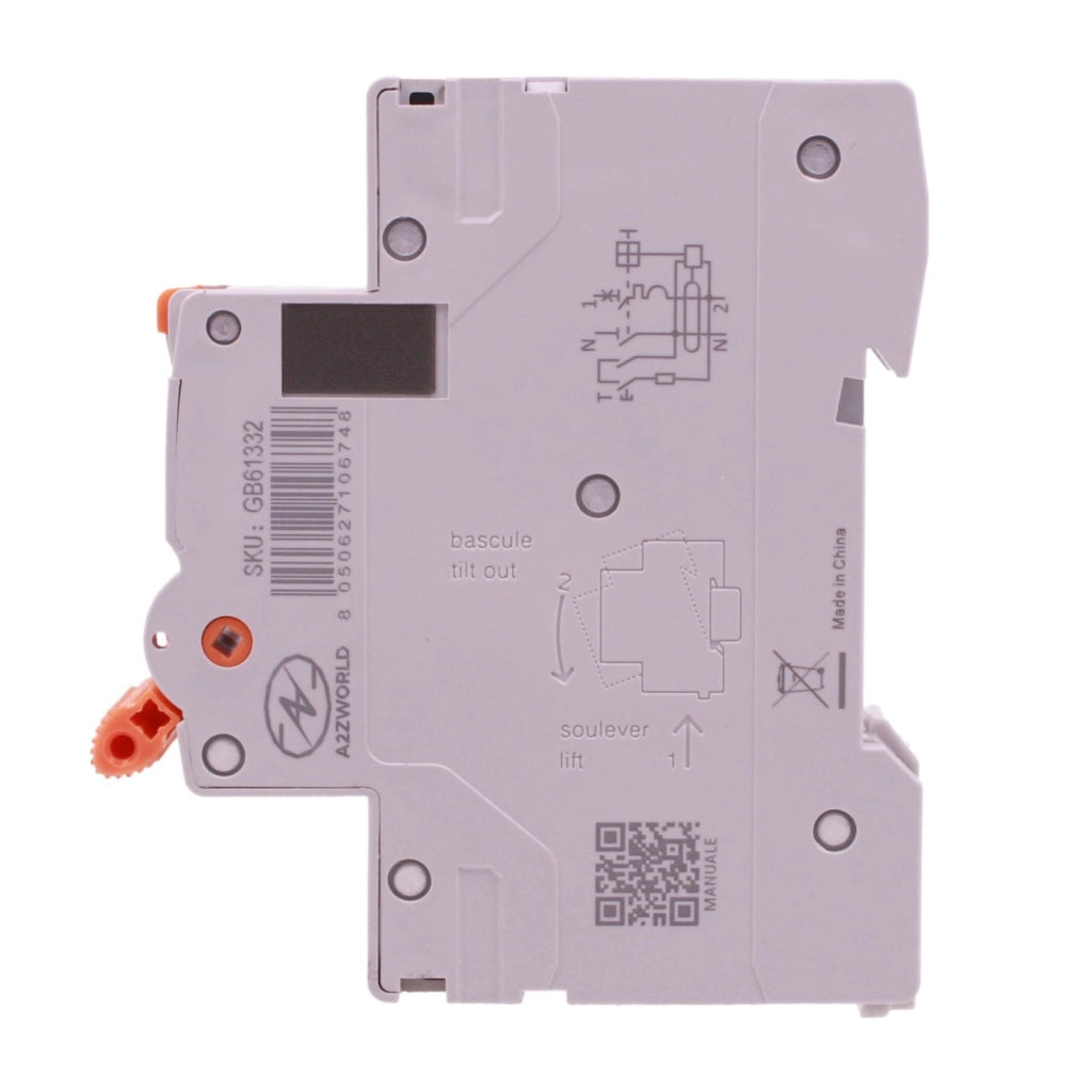 RCBO Interruttore Magnetotermico Differenziale Tipo A-SI Super Immunizzato, Curva C 1P+N 1M 6000A 30mA AC 230V IP20, GYR10N, Disponibili 6A 10A 16A 20A 25A 32A 40A (C32A)