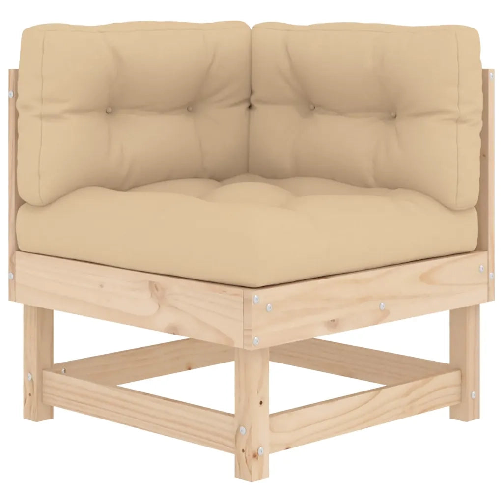 Set Divani da Giardino 6 pz con Cuscini in Legno Massello