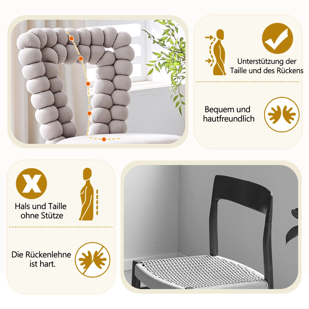 Sedia da Pranzo Set da 2 con Schienale Traforato Geometrico e Gambe in Metallo, in Velluto Grigio Chiaro