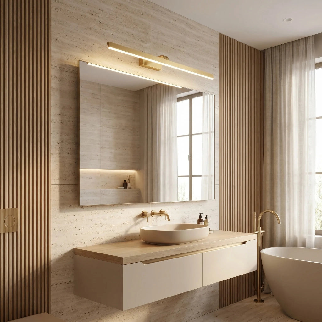 Applique Da Bagno Led Swe009-1w 73cm Brush Gold