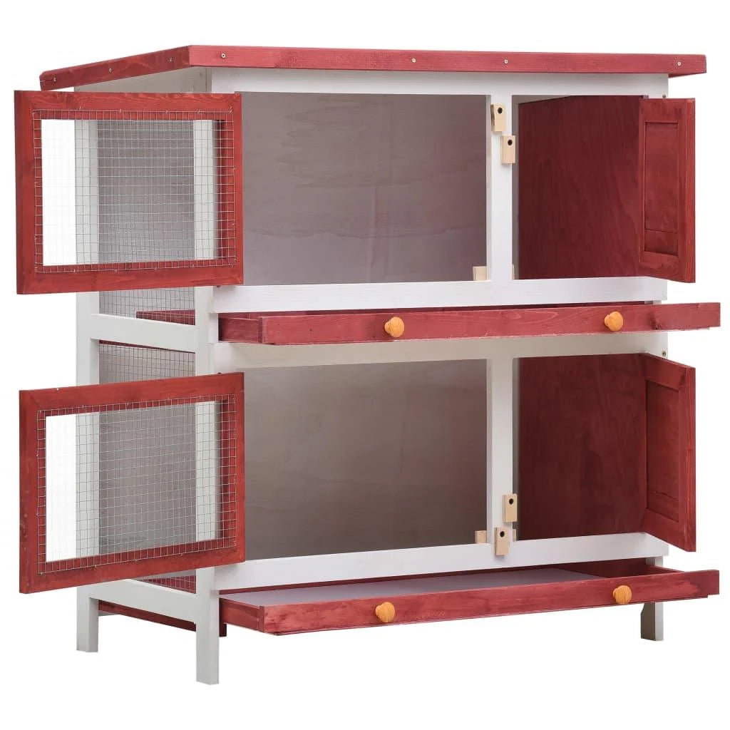 Contenitori da esterno con 4 ante 90 x 45 x 90 cm legno rosso 02_0000594