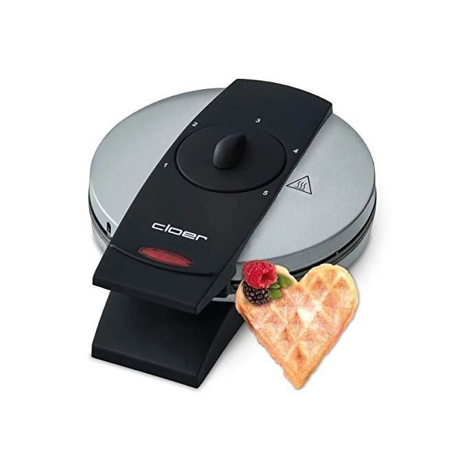 Cloer 1629 piastra per waffle 5 waffle 930 W Nero, Metallico