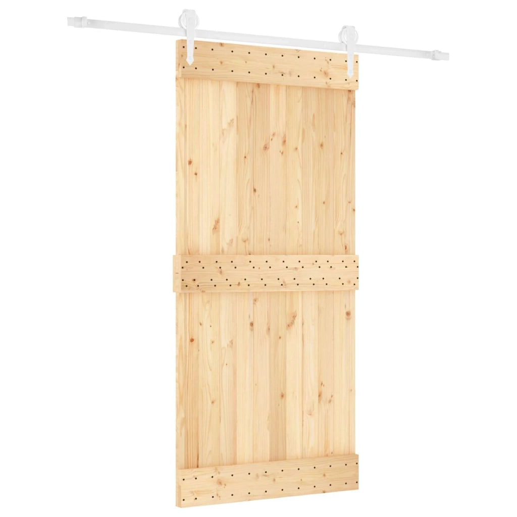 Porta scorrevole Naturale e Bianco 95 x 210 cm