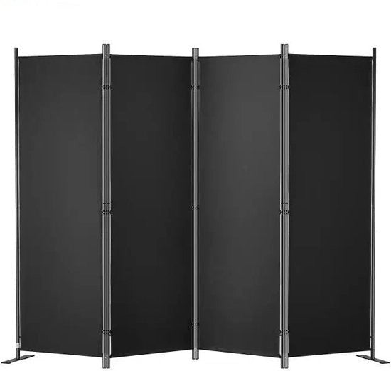 Scheidingswand Portatile - 5,6ft - 4 Pannelli - Flessibile in Altezza e Larghezza - Libero Stante - Ripiegabile - per Ufficio Casa - Nero