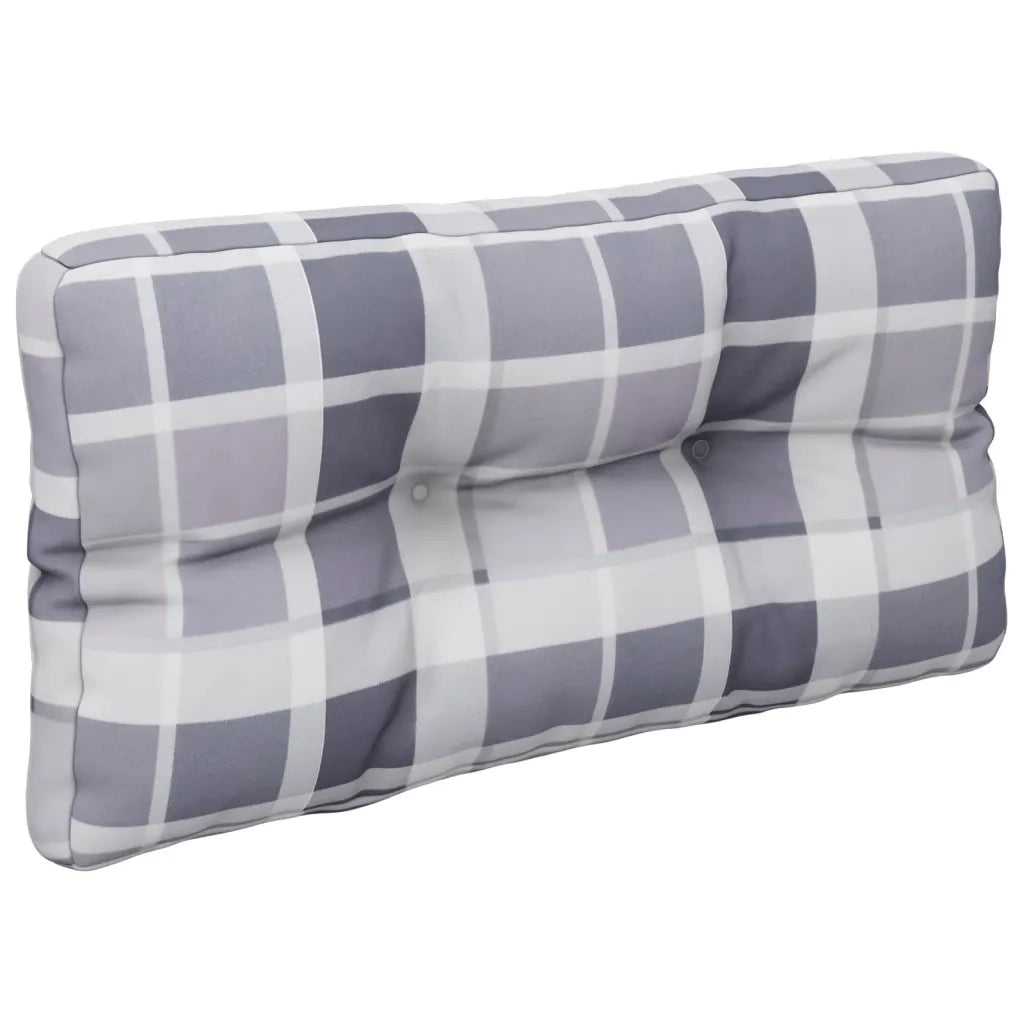 Cuscini per Pallet 2 pz Grigi a Quadri in Tessuto 360725
